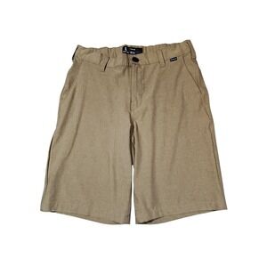 Hurley Hybrid Board Shorts L 14/16 Boys Tan Stretch Chino Surf Skate Swim Beach